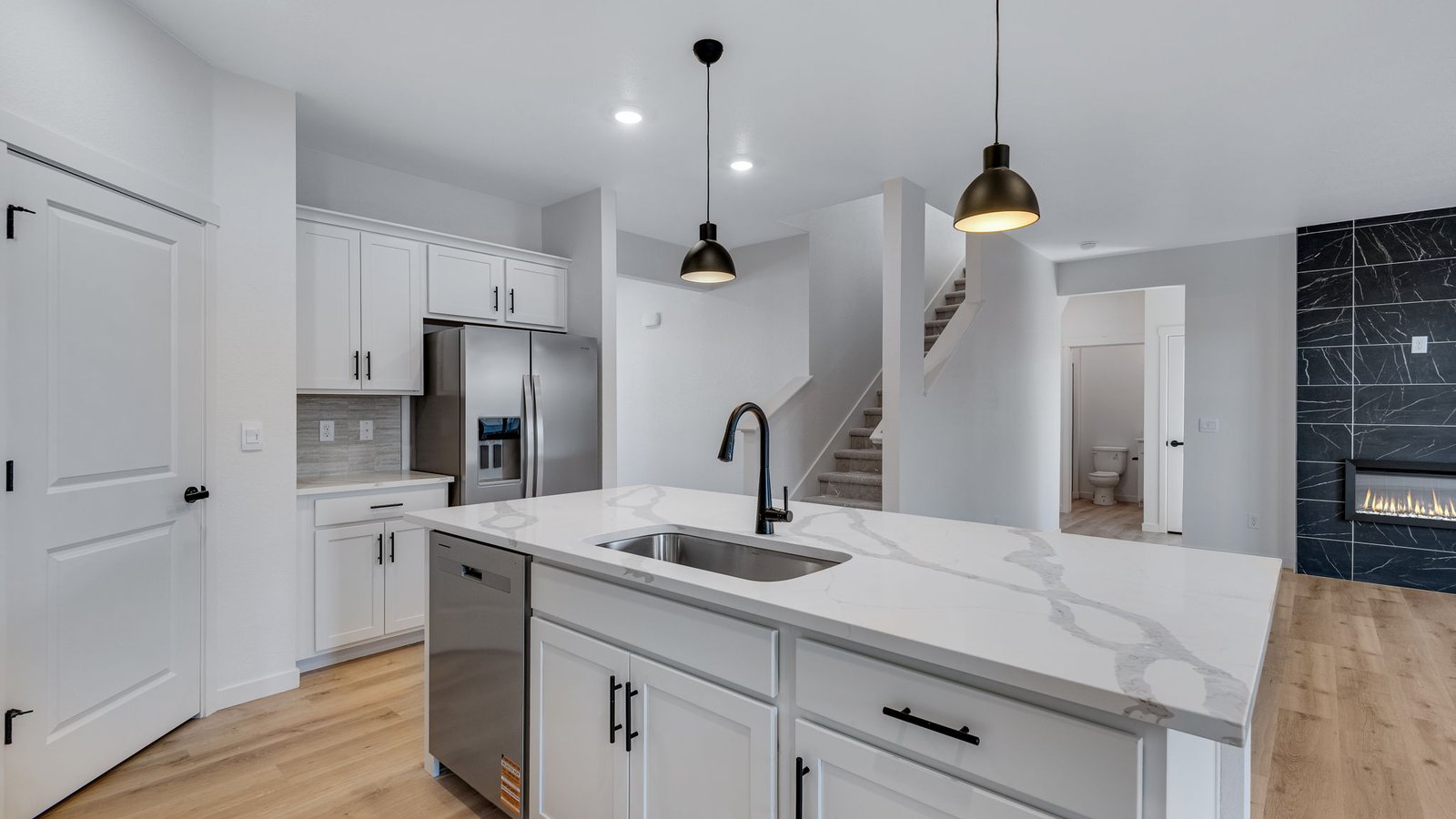 Kitchen island perfect for entertaining in new home in Parker Colorado