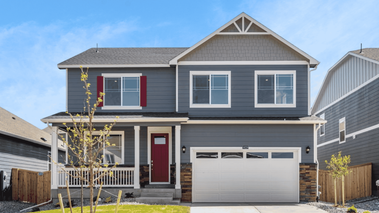 Exterior of two story Henley floor plan in new home in Parker Colorado