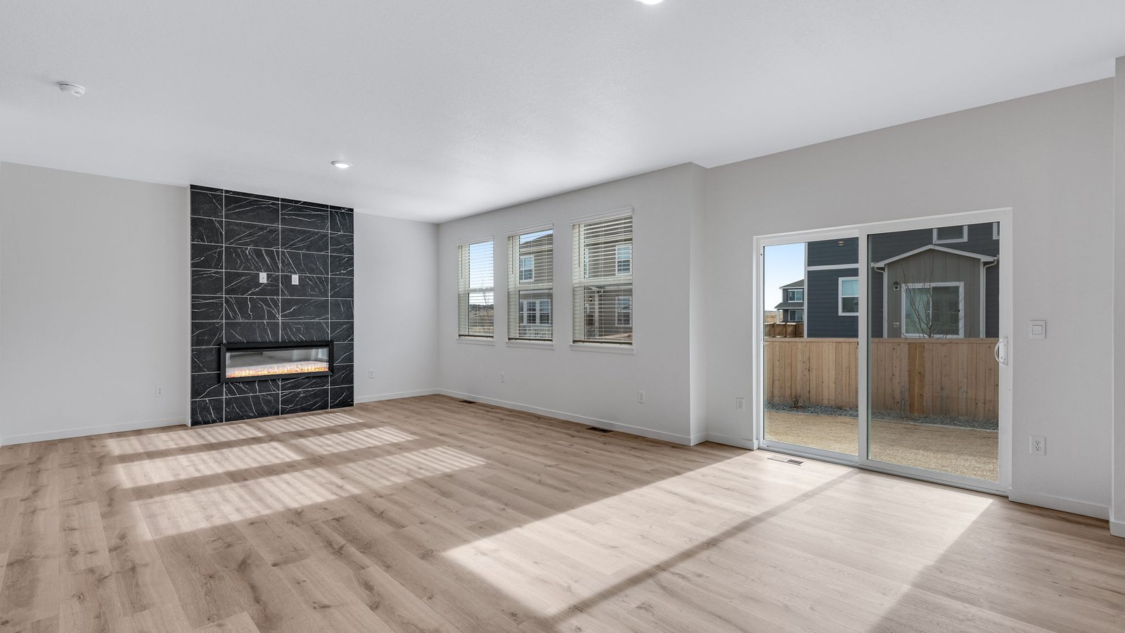 Dining area to great room in new home
