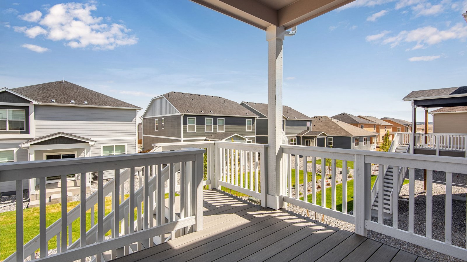 covered deck in new home