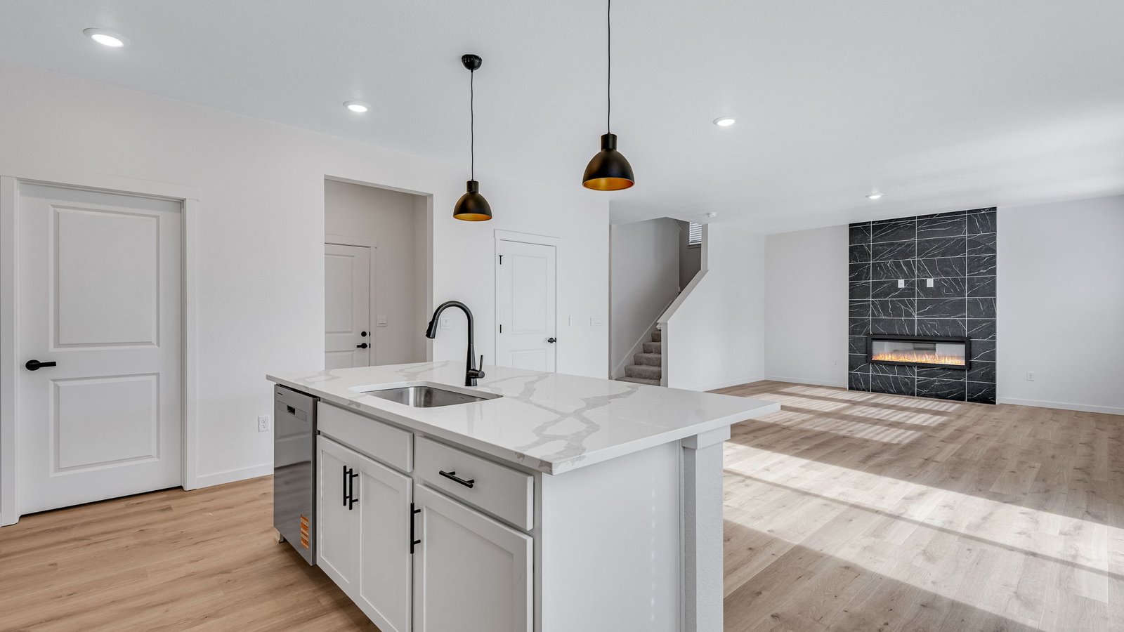 Functional kitchen island offering additional workspace and modern design appeal.