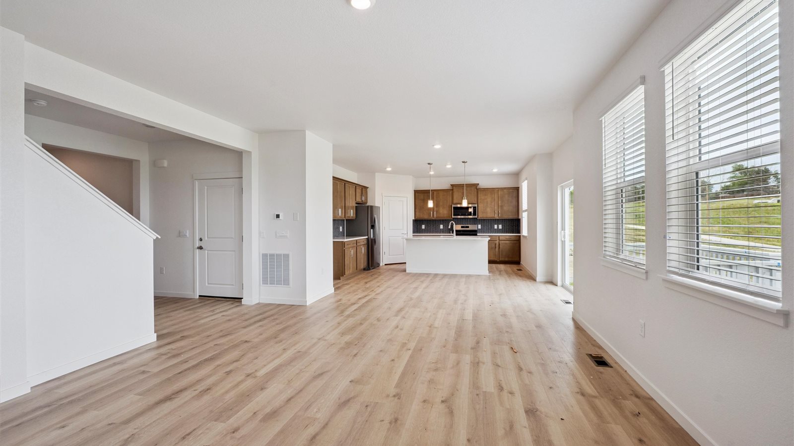 Great room with extra windows in new home