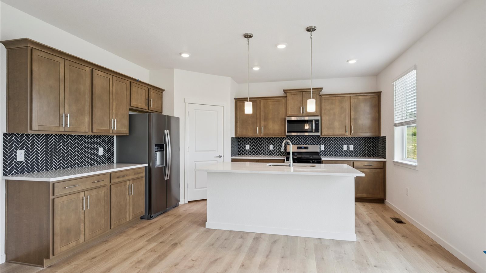 Kitchen with wood cabinets in parker colorado