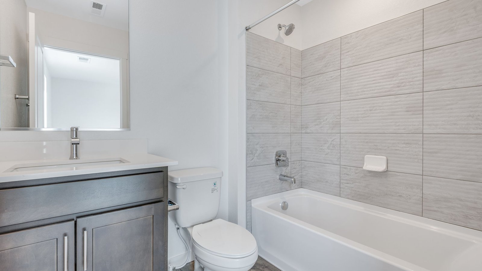 Secondary bathroom in new home in Parker Colorado
