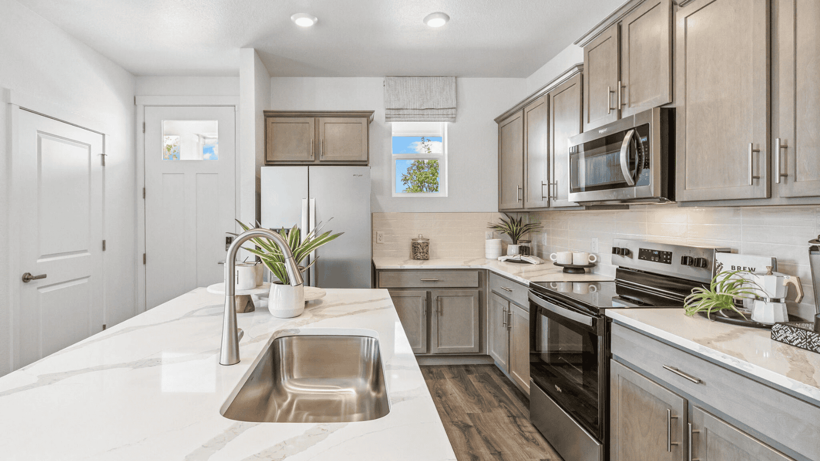 Spacious kitchen island in new D.R. Horton home in Denver, Colorado