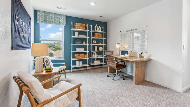 Muirfield furnished model home loft with one operating window