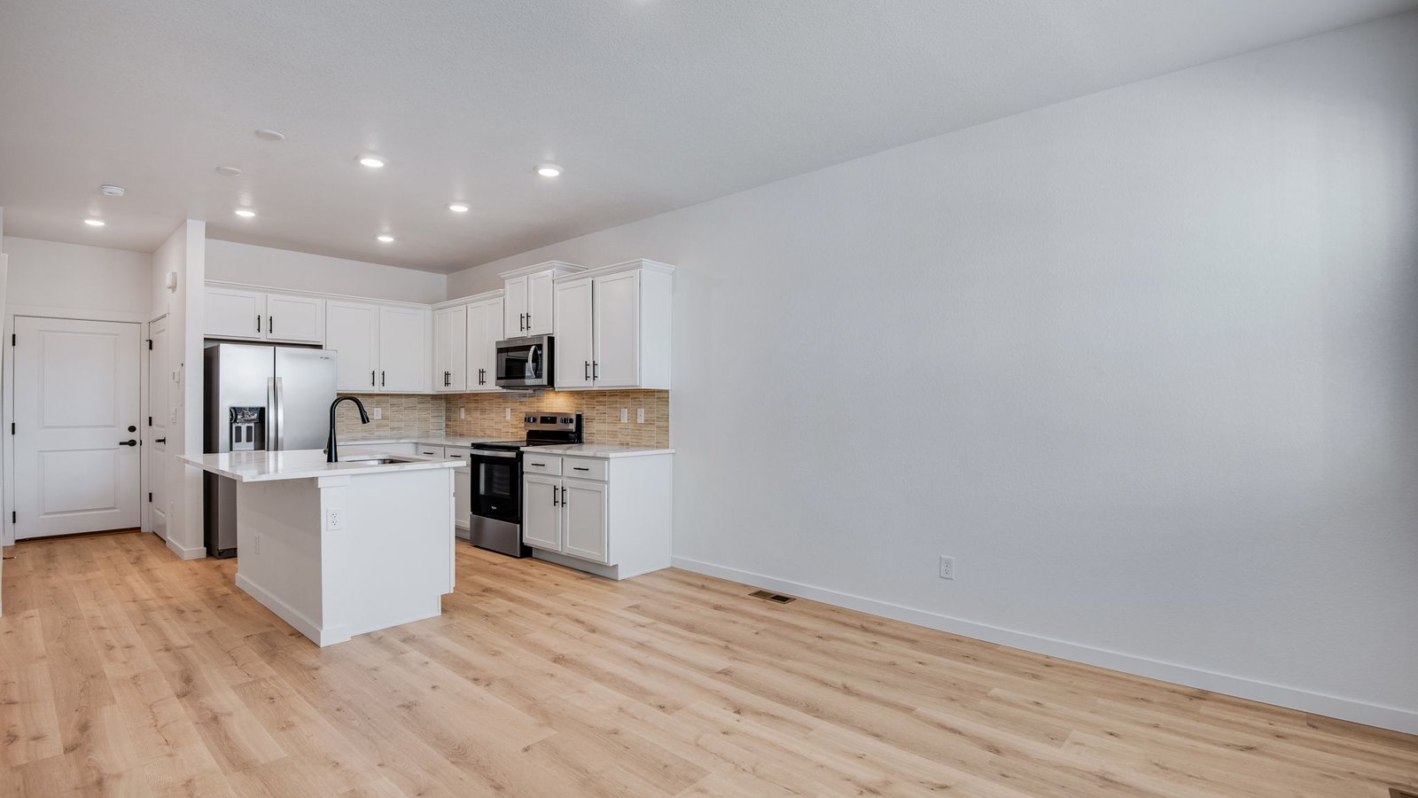 main floor living space in new construction townhome Denver, CO
