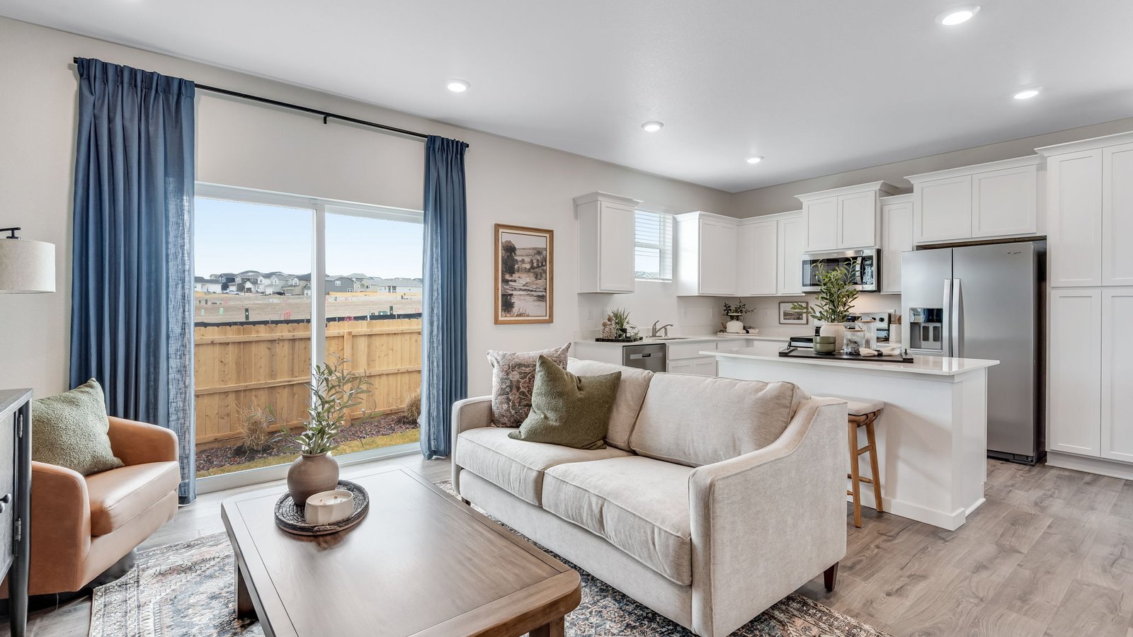 sliding glass door in living room of new construction home in Colorado Springs, CO