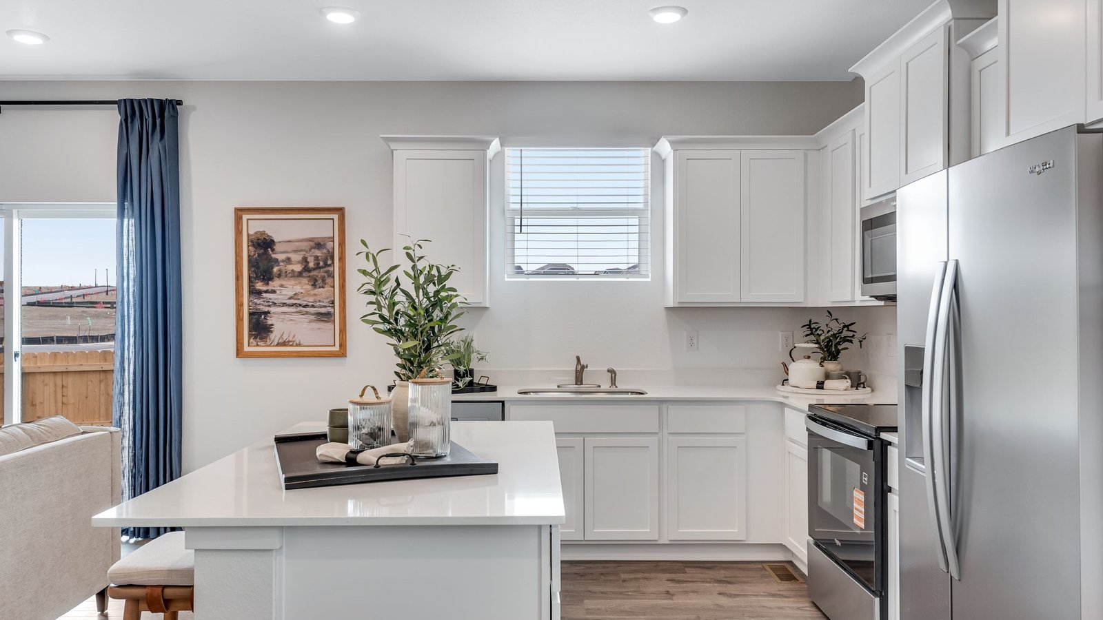 kitchen with white cabinets in new home