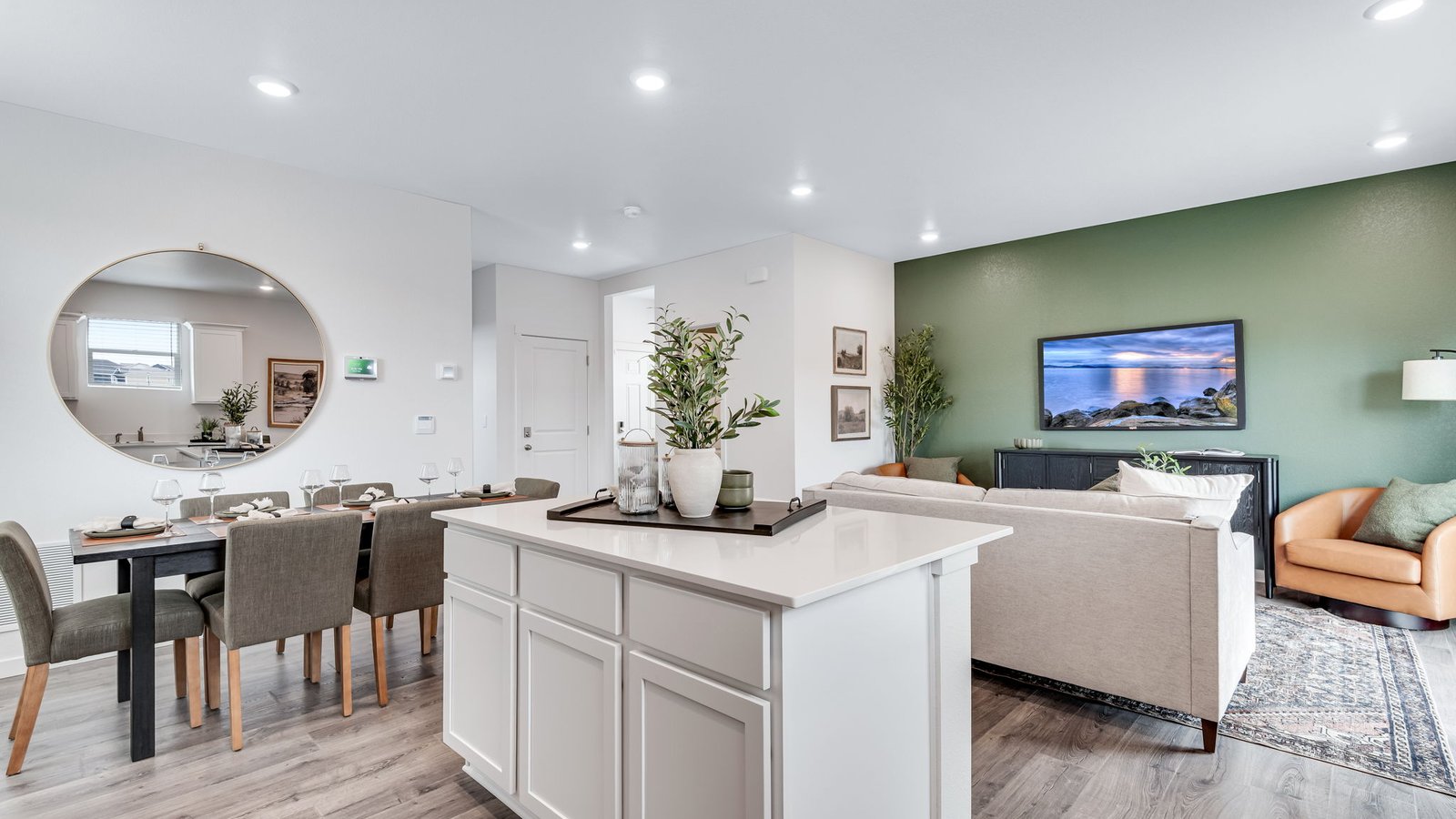 large island in kitchen of new home in Colorado Springs, CO by D.R. Horton