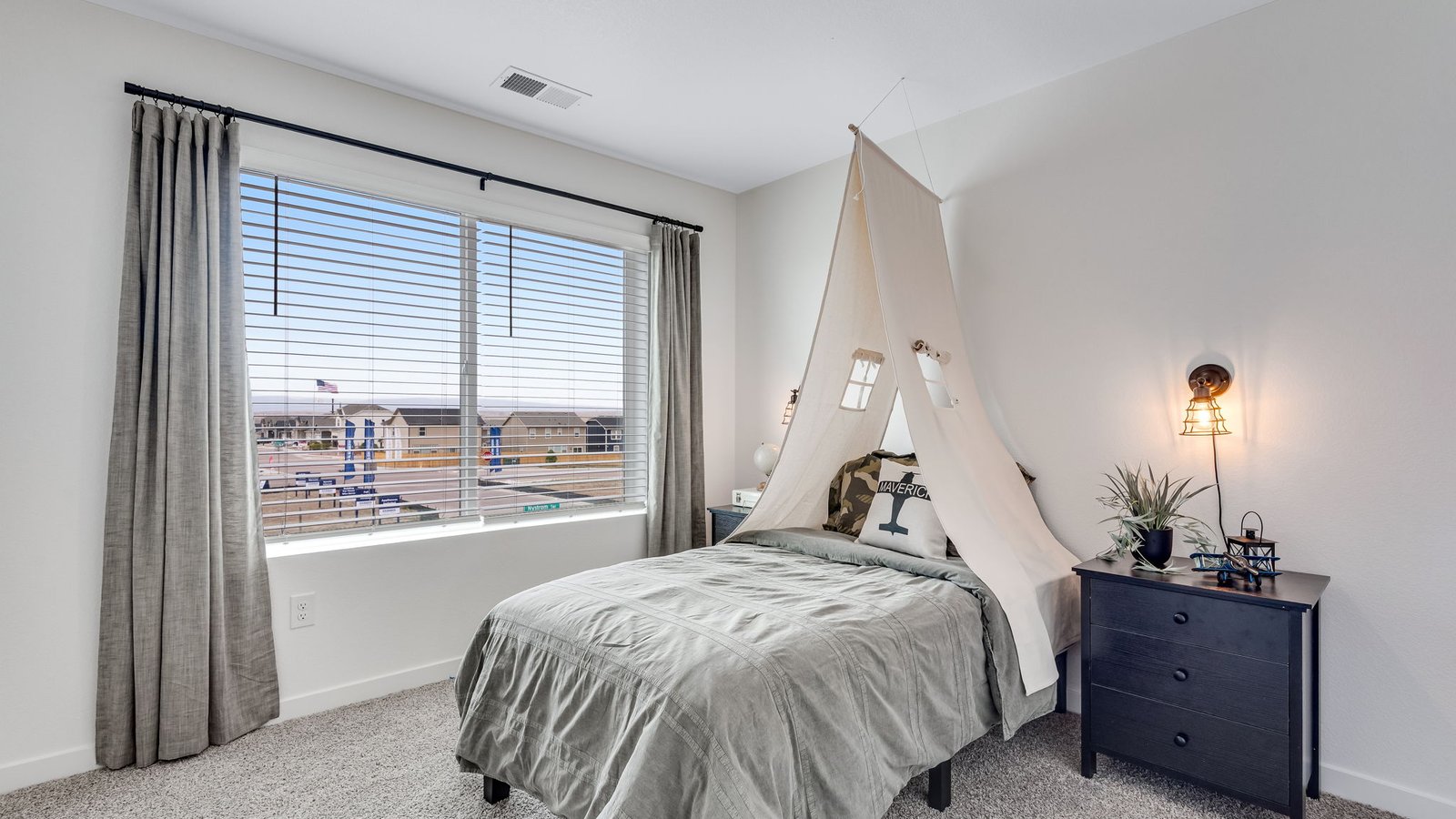 bedroom of model at Lorson Ranch in Colorado Springs