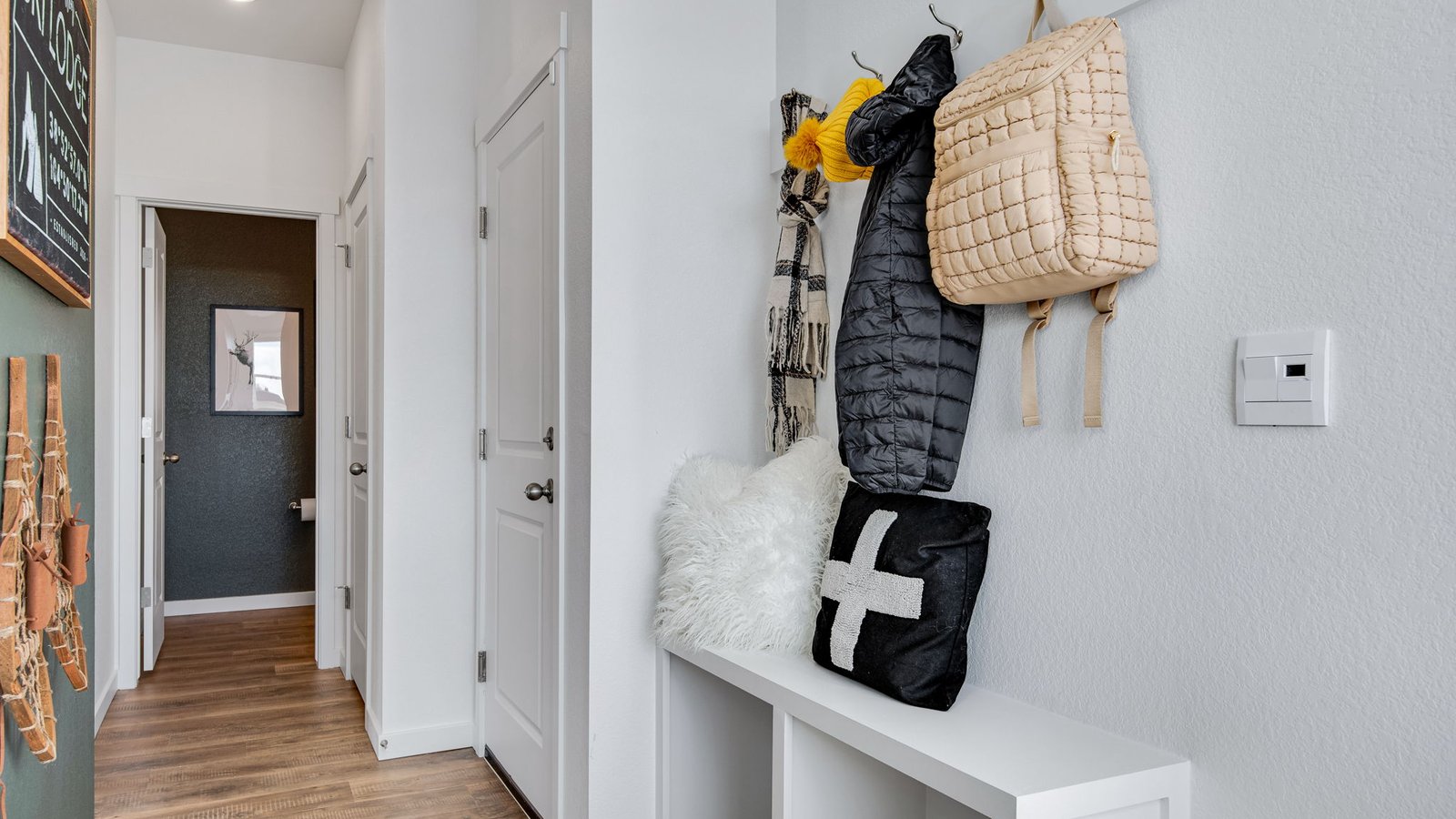 mudroom in entry of new model home colorado springs co