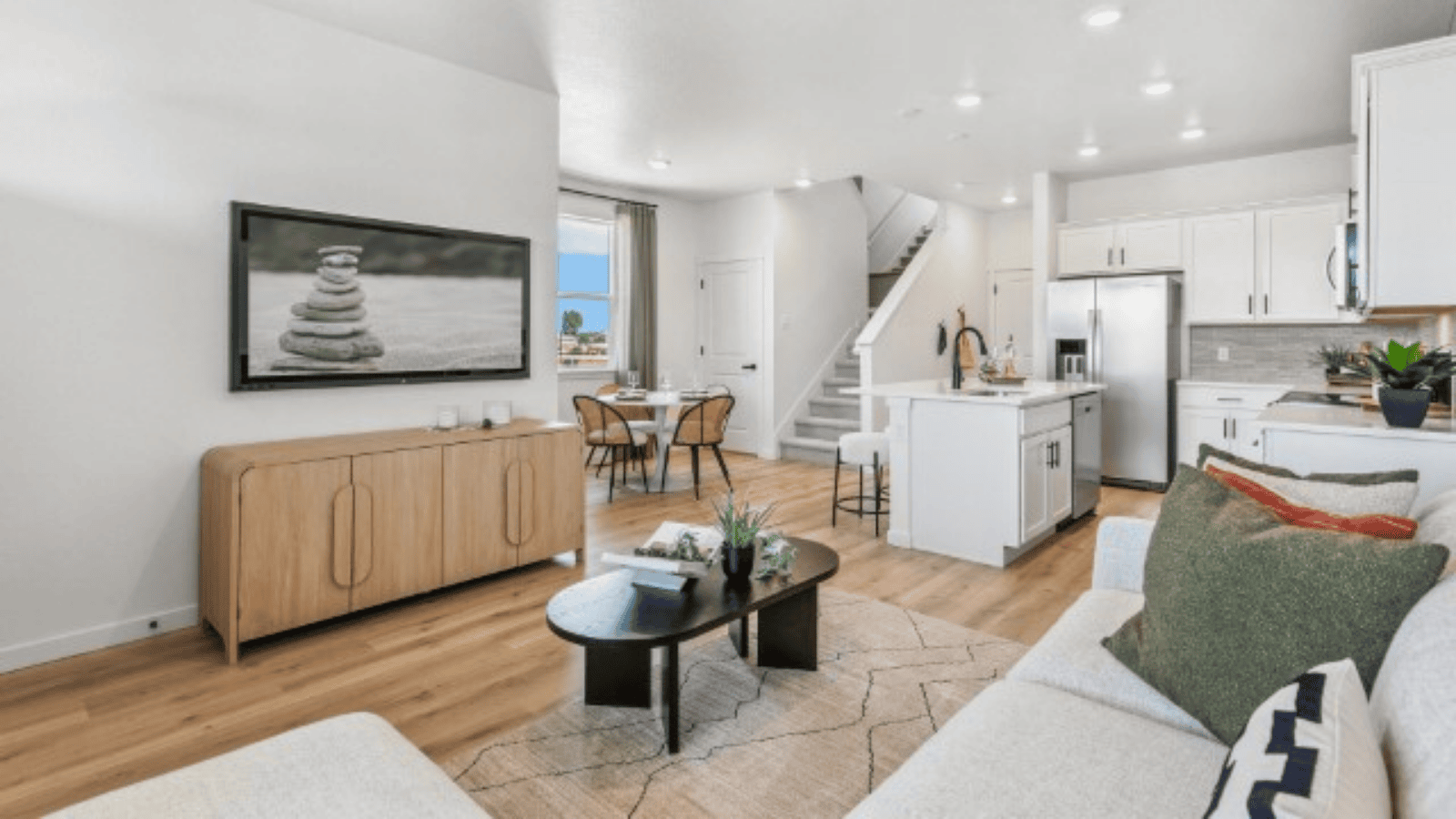 living room open concept in new home