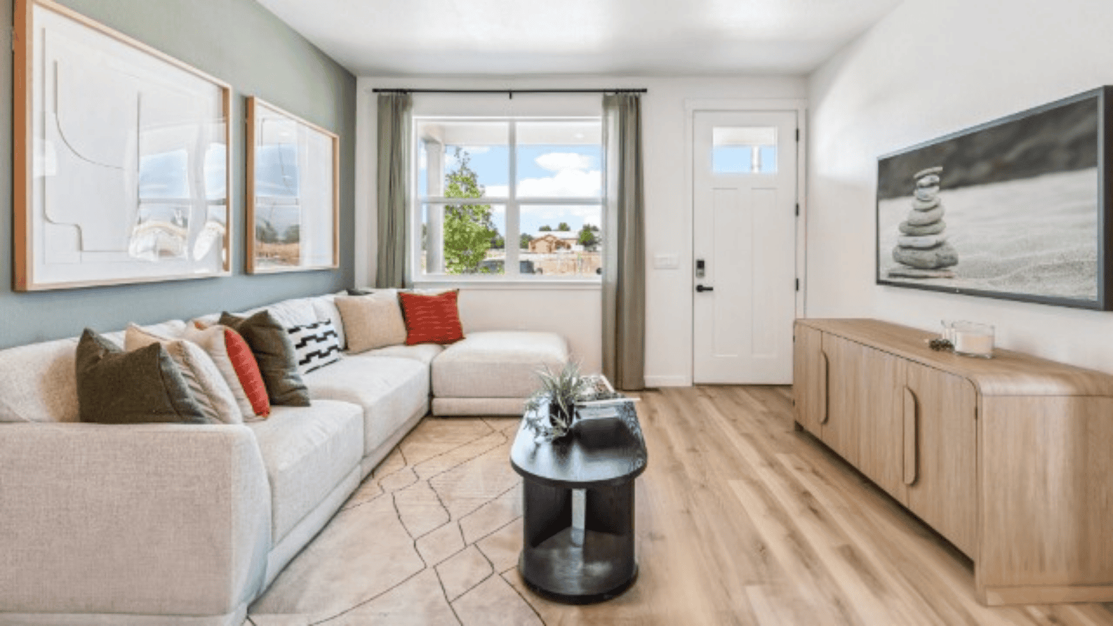 living room in new D.R. Horton home in Commerce City, CO