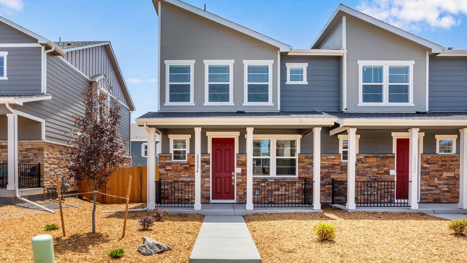 Exterior of two story home at Arcadia Community in Denver