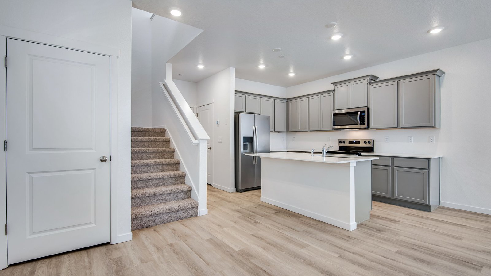 Open concept layout of new home in Settler's Crossing community