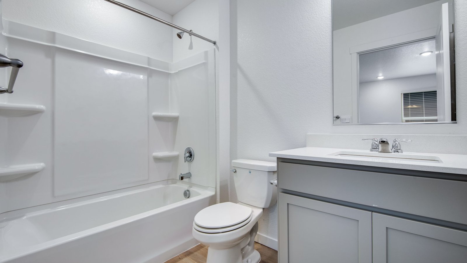 Secondary bathroom in new home community in Commerce City