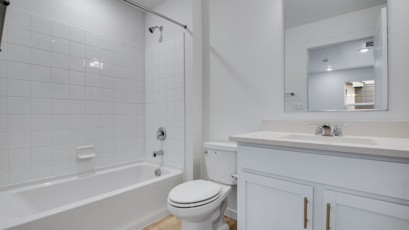 Secondary bathroom of new home in Commerce City Colorado