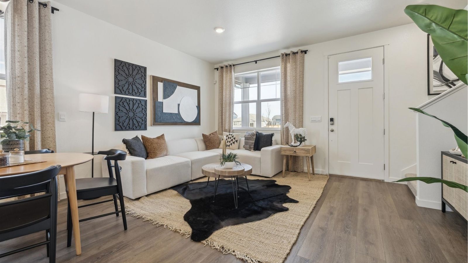 open concept living room in new home