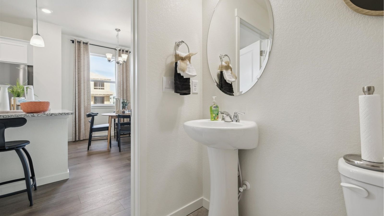 powder room in new construction home