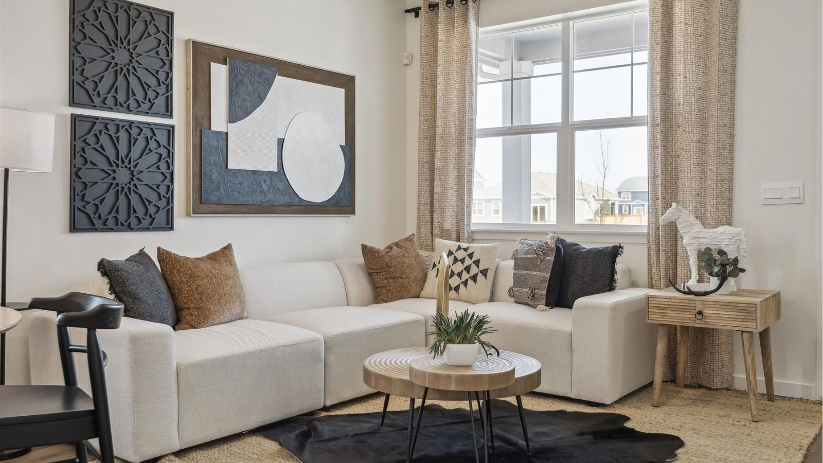living room in colorado new construction home