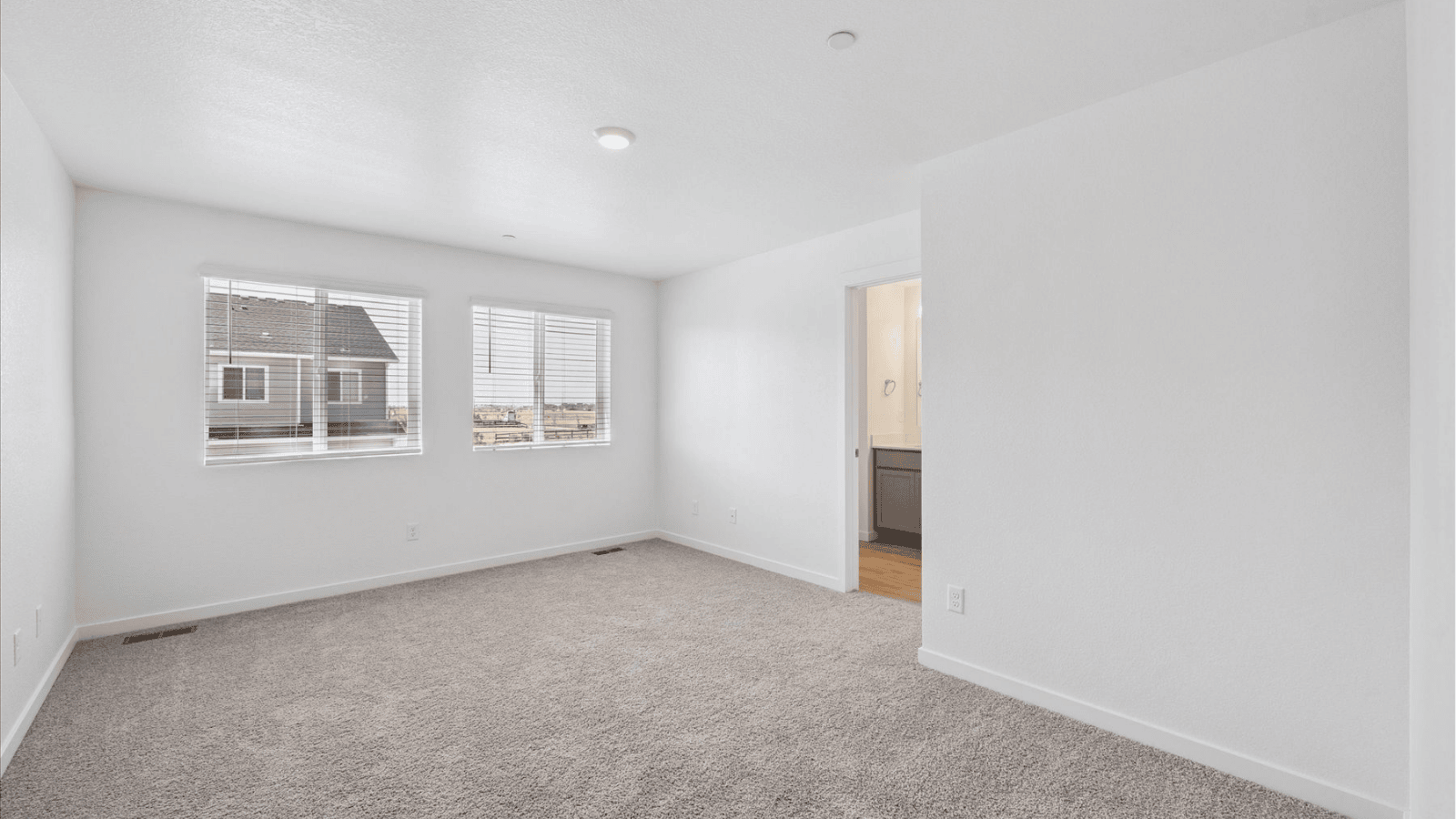 Primary bedroom in new construction home