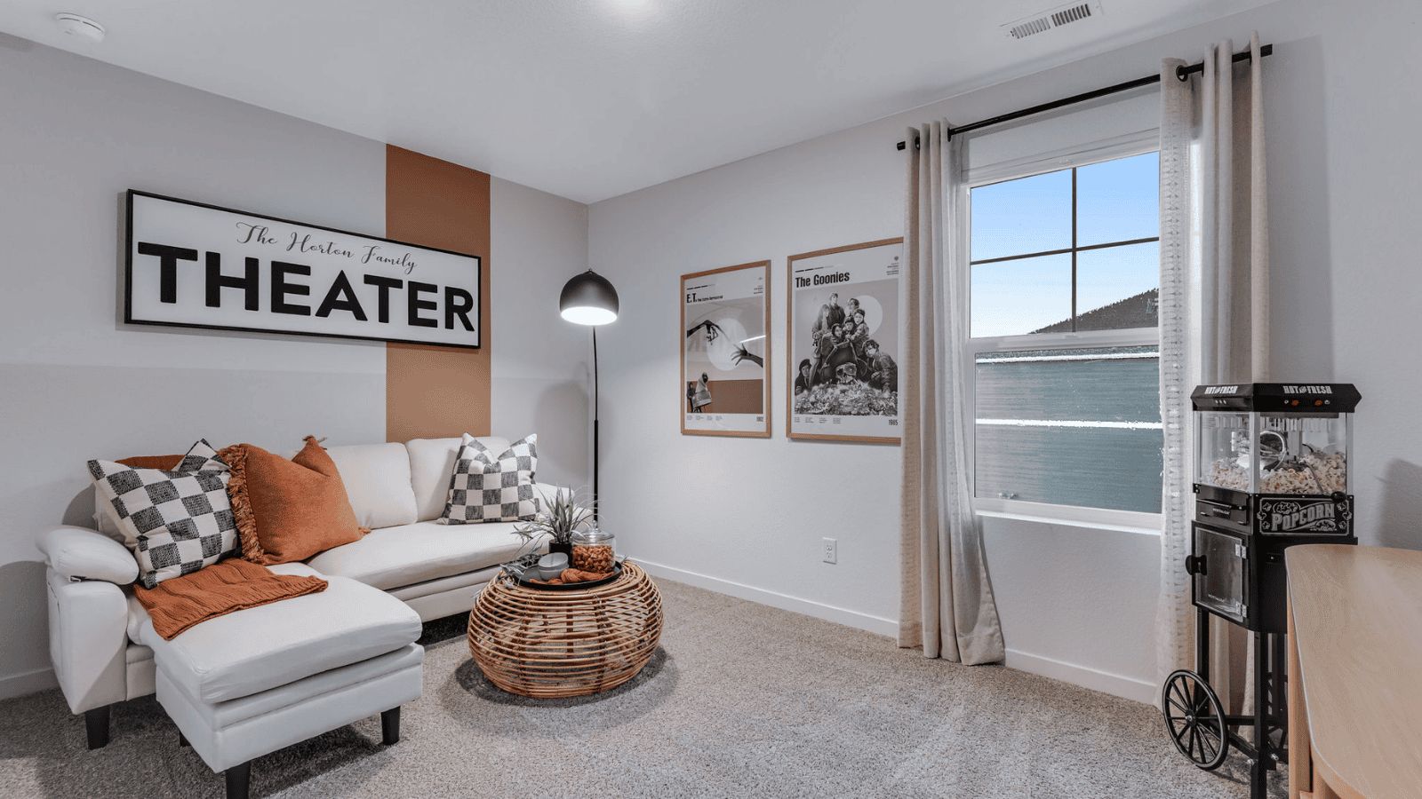 Bedroom used as theatre in new D.R. HOrton Augusta floorplan in Commerce City, CO