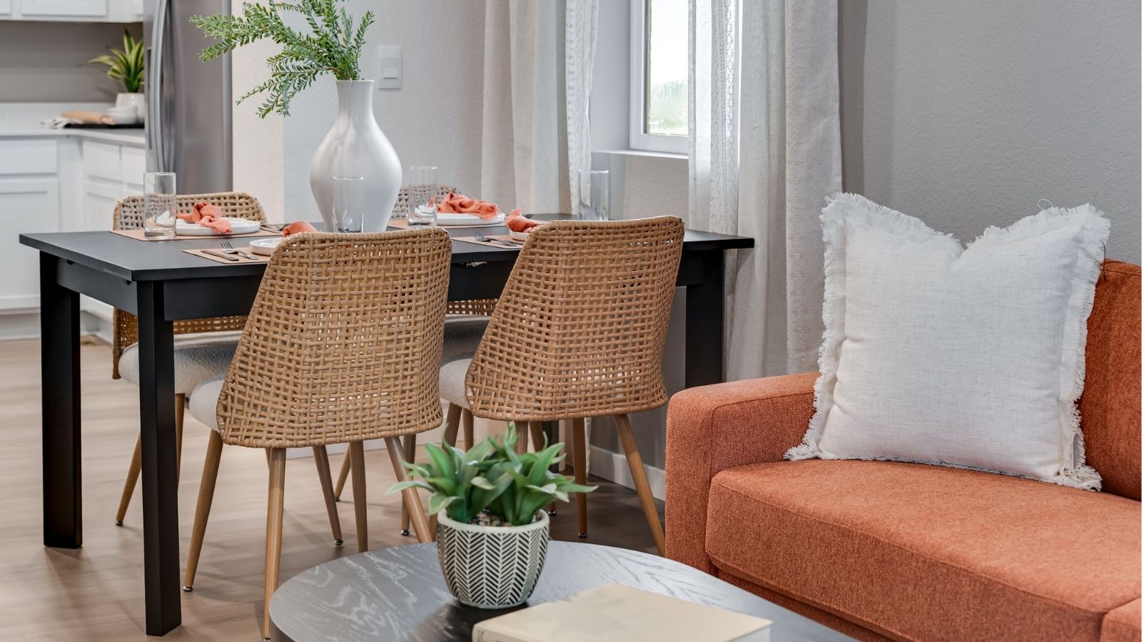 Dining area connected to kitchen in Augusta floorplan home