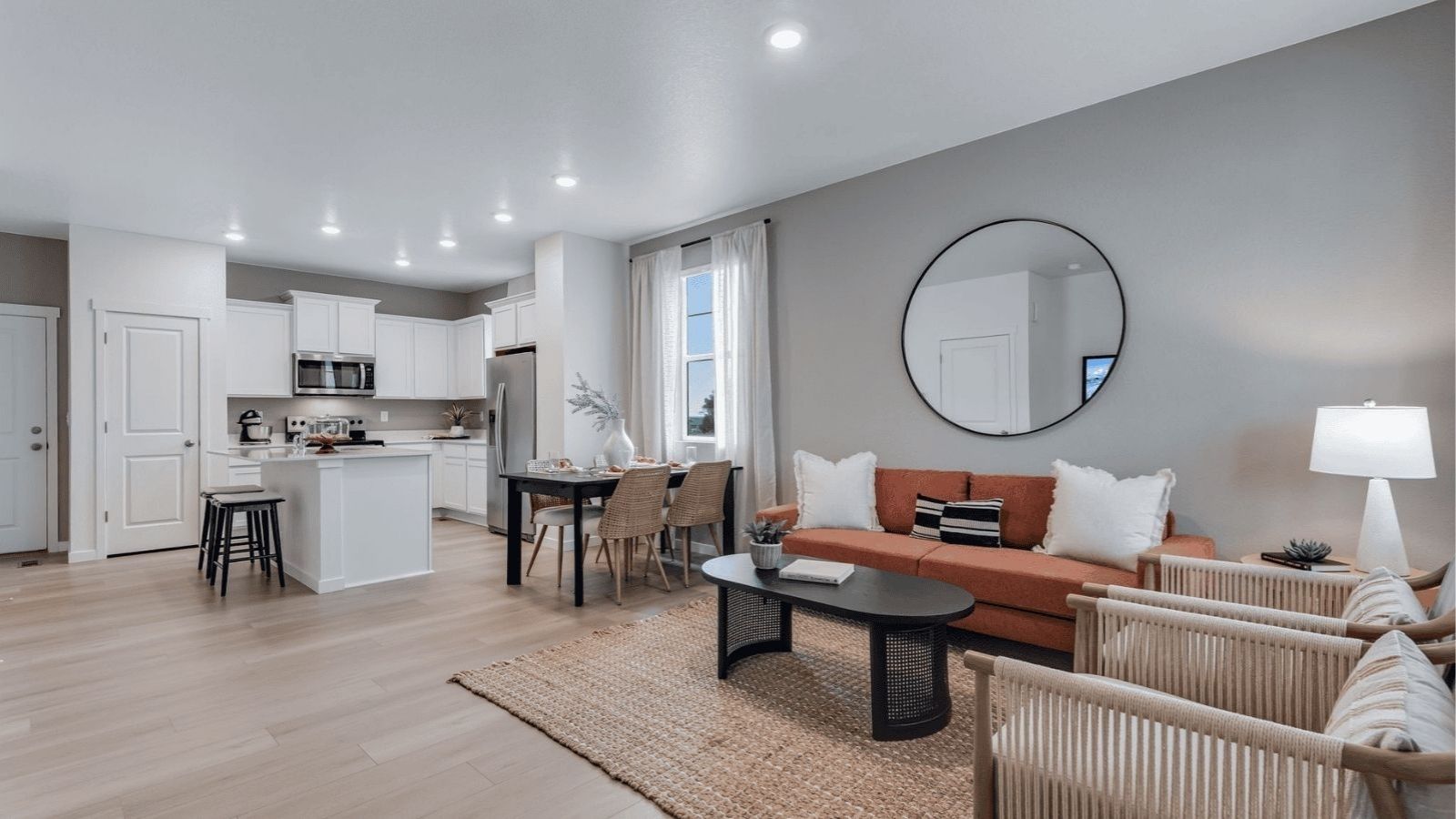 Spacious living area in Settlers Crossing paired home