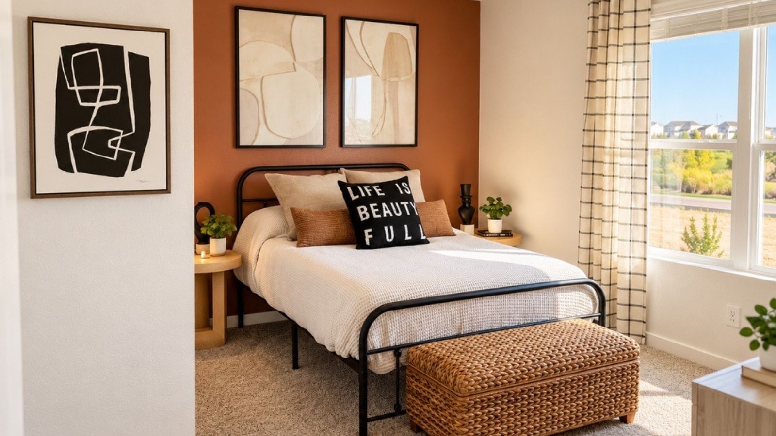 Guest Bedroom of new construction model home in Denver, CO