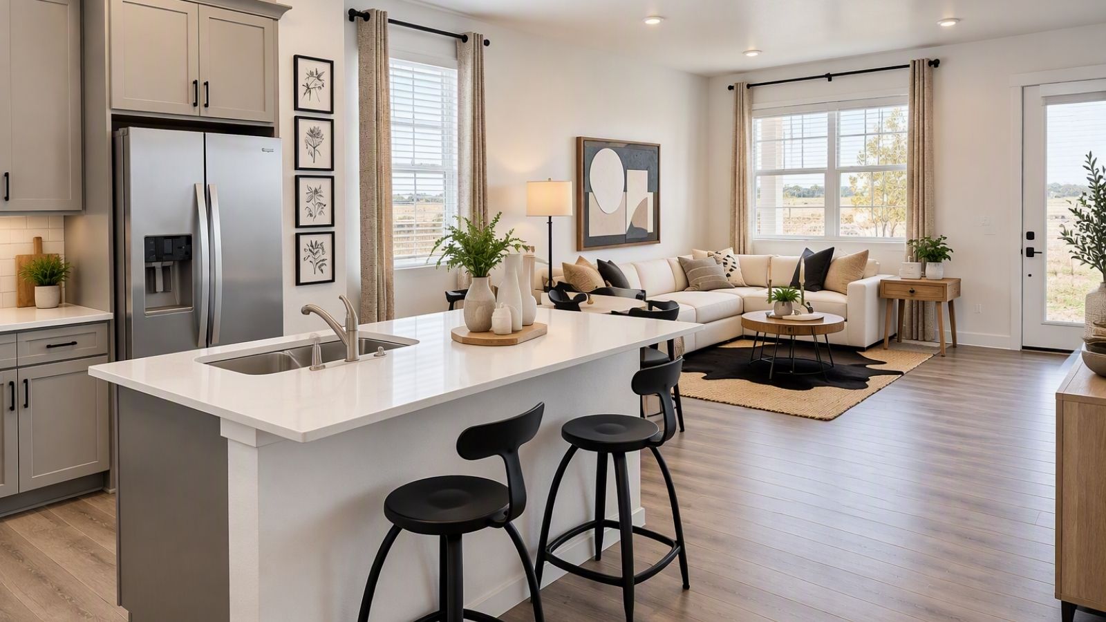 living room of new construction home in Denver, CO by D.R. Horton