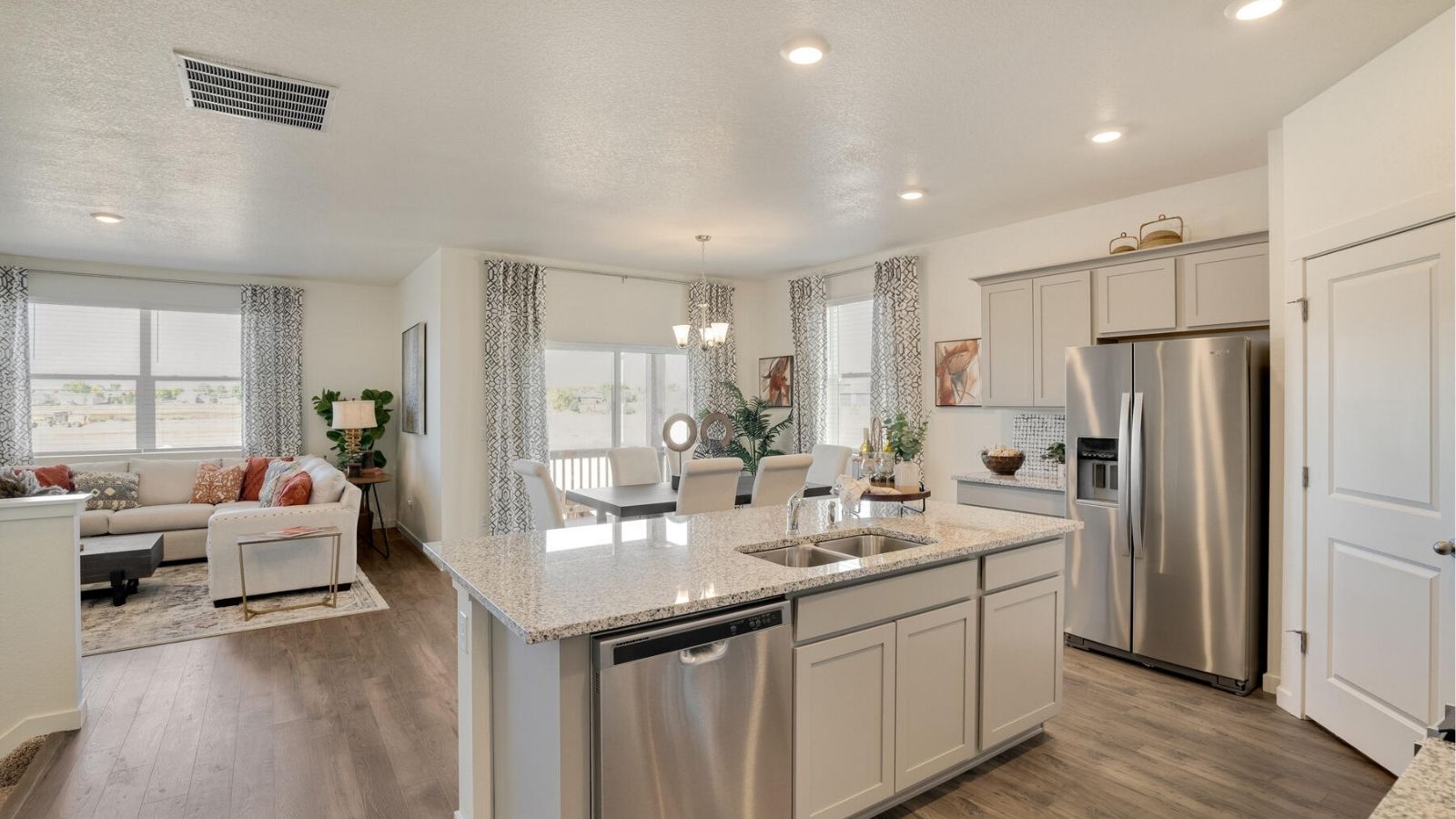 kitchen with island in ranch home