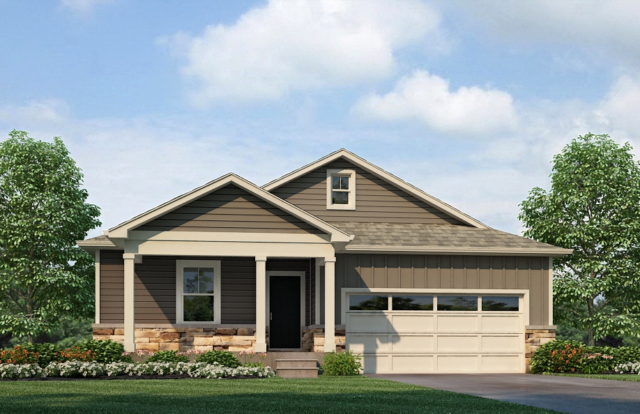 One story elevation S Chatham floor plan at Commerce City Settlers Crossing community by D.R. Horton