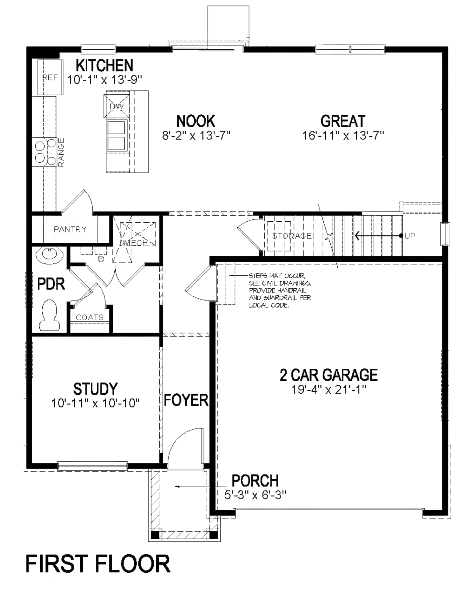 Pendleton floor plan main level at Settlers Crossing in Commerce City, Colorado
