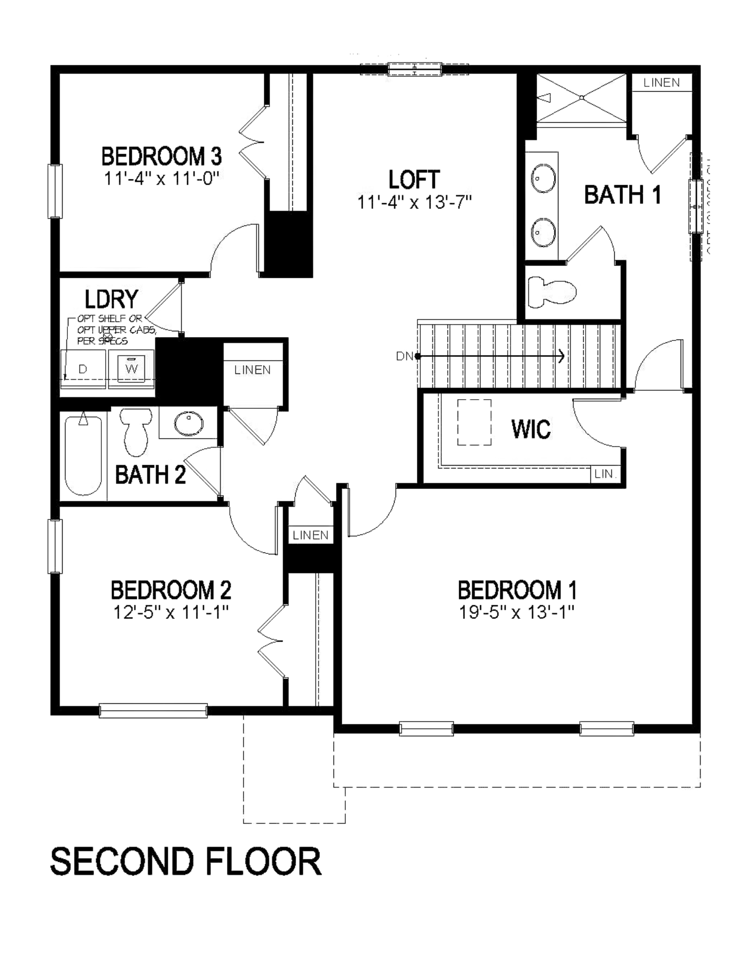 Upper floor layout of Settlers Crossing Pendleton floor plan in Commerce City, Colorado