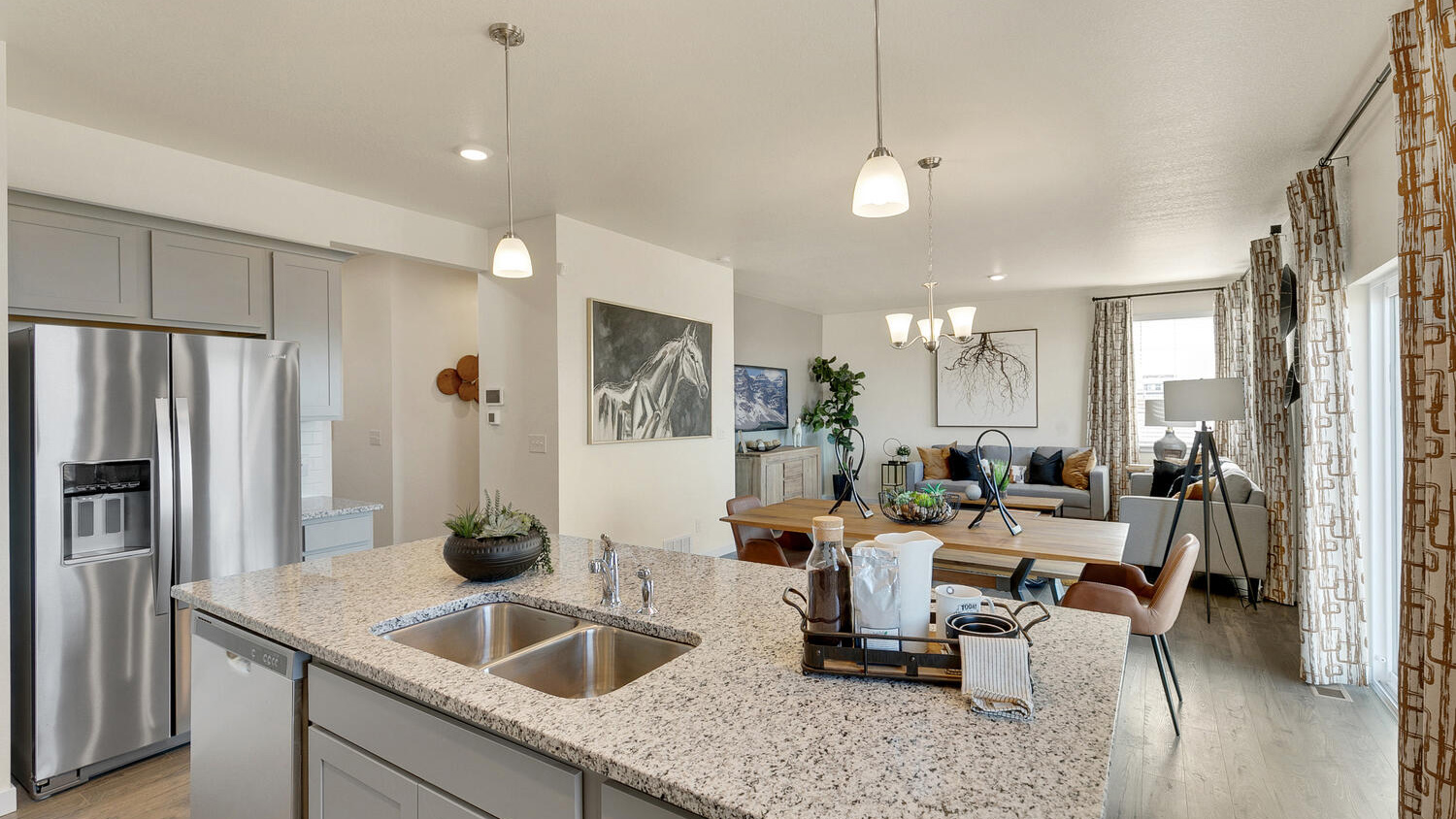 Kitchen with stainless steel appliances