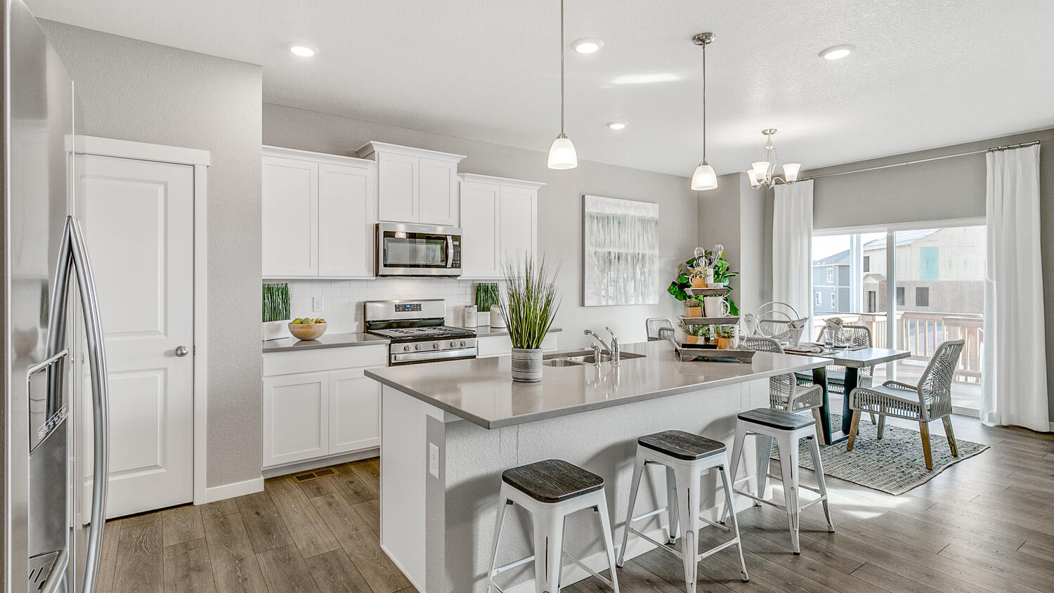 Spacious kitchen island perfect for entertaining in new D.R. Horton home at Settler's Crossing Community