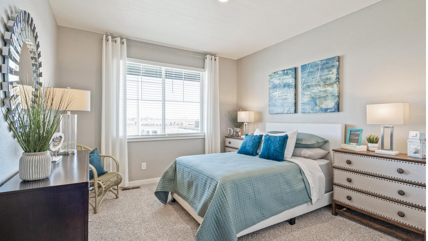 Secondary bedroom in Hennessy floor plan of new home at Settler's Crossing community