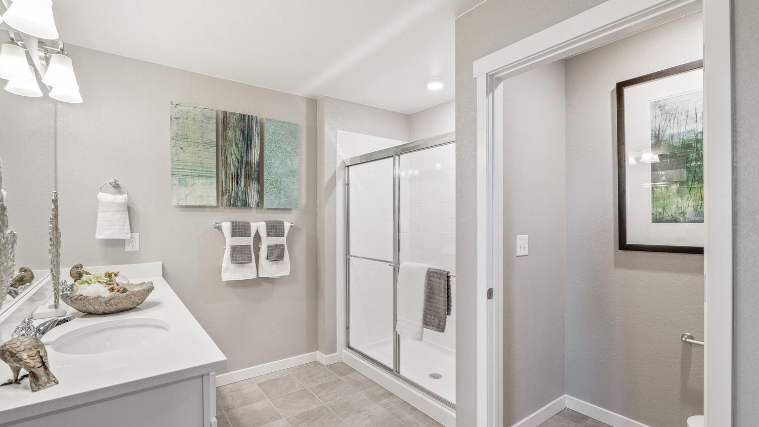 Private attached bathroom in new Hennessy floor plan home