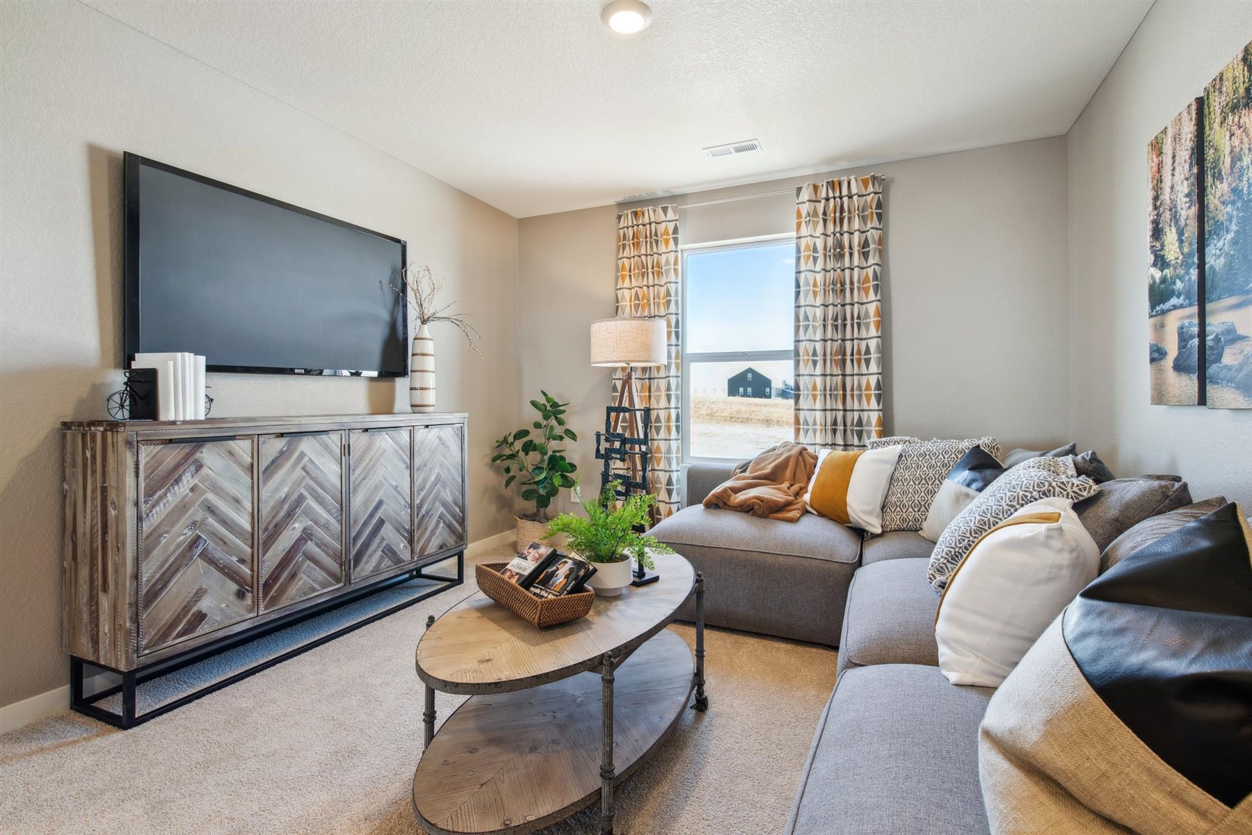 Loft area with window at top of stairwell on upper floor