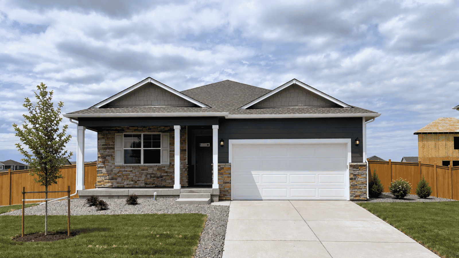 Exterior of new home at Spring Valley Ranch Community in Elizabeth Colorado