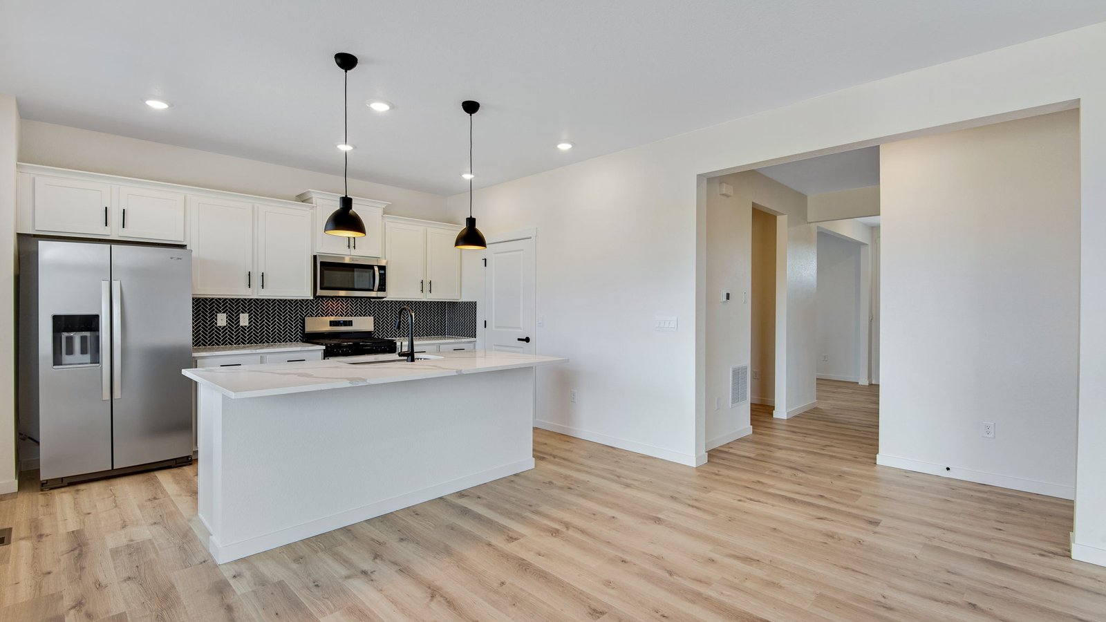 kitchen and dining room in new home located in elizabeth, co