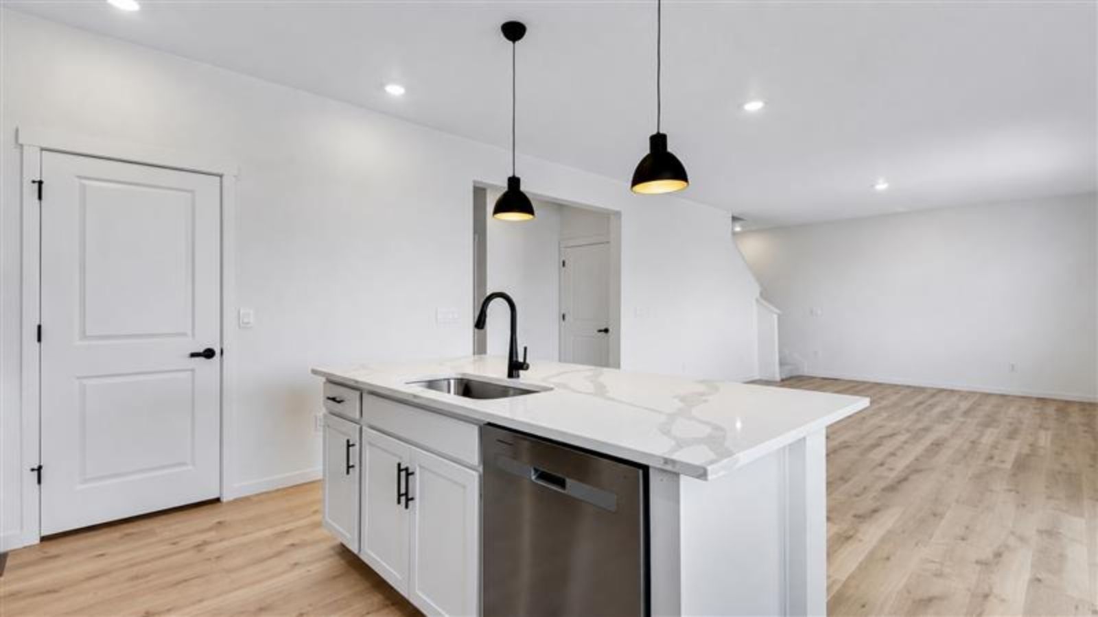 open concept main floor in new construction home elizabeth, co