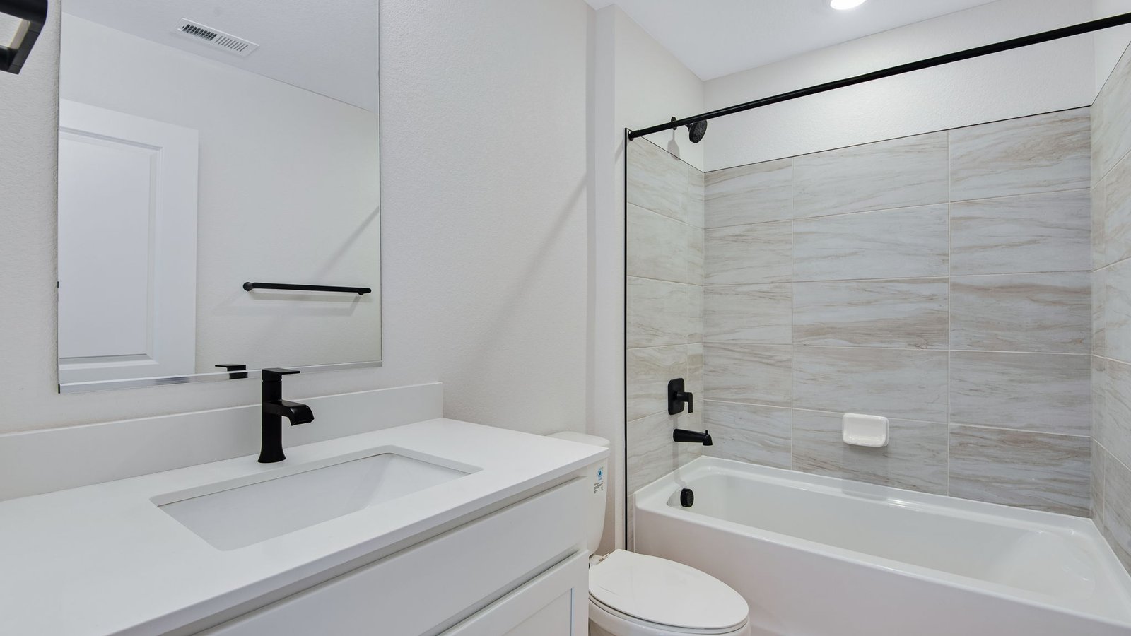 Secondary bathroom in new D.R. Horton home in Parker, Colorado