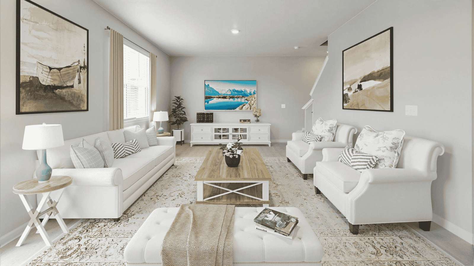 Virtually staged main floor layout in new home near Parker, Colorado