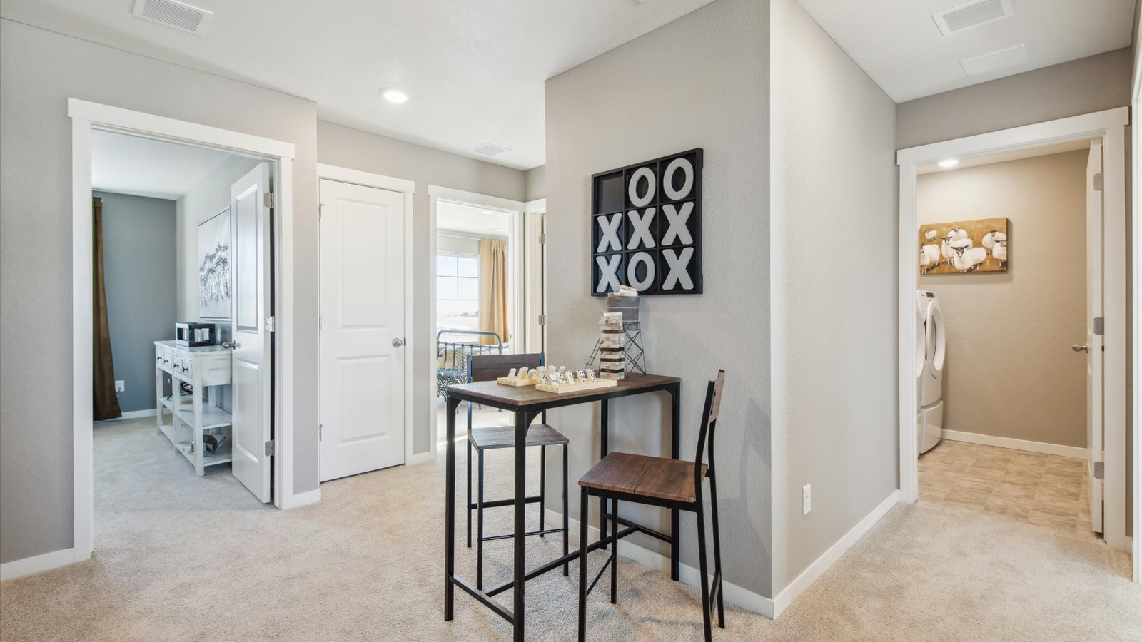 Upstairs layout in Pendleton floorplan of new home in Elizabeth Colorado