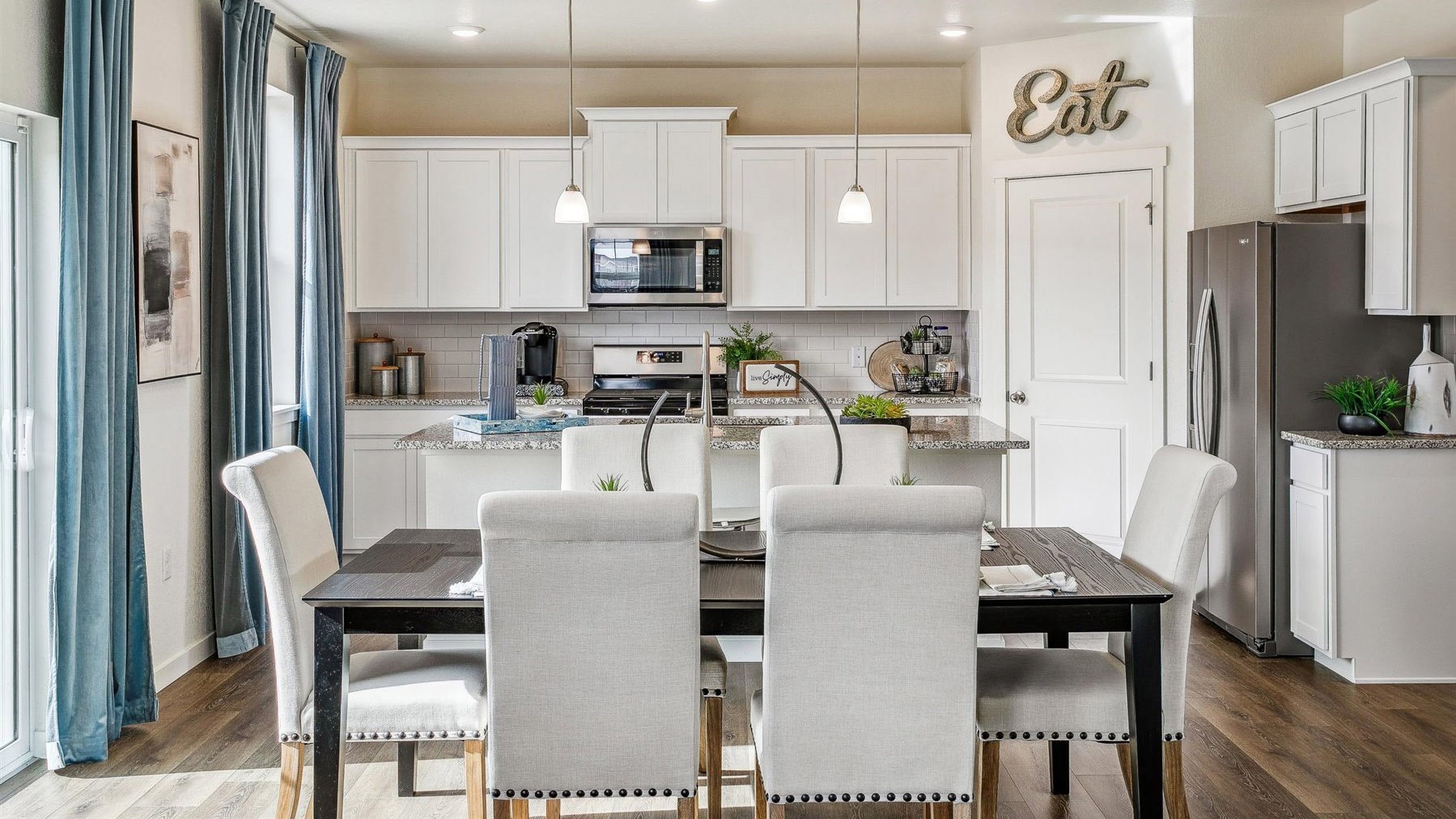 Bright and open dining nook and kitchen