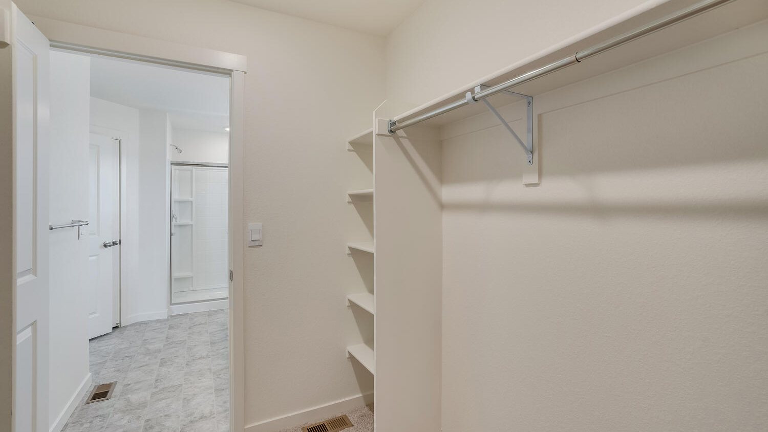 walk-in closet in new home