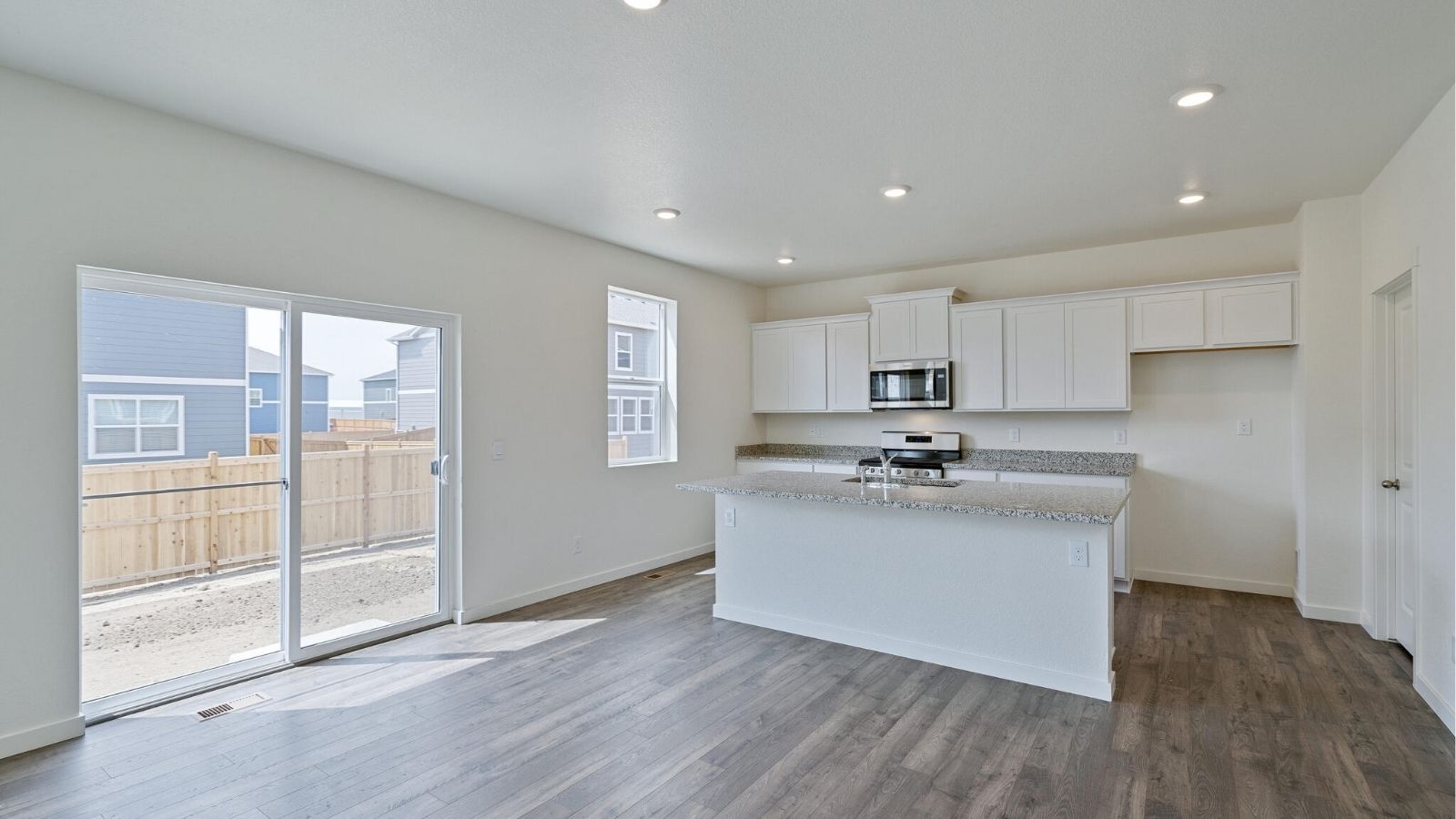 dining area to kitchen in new home
