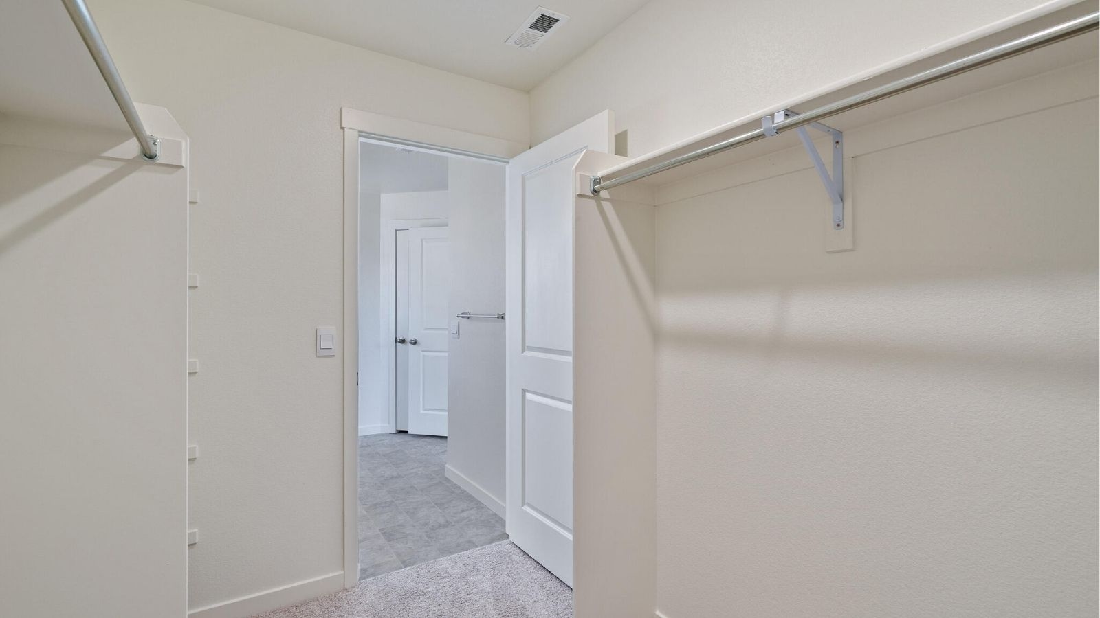 walk-in closet in new home